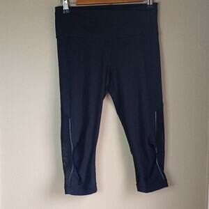 Lululemon leggings crop mesh detail athletic athleisure outdoor yoga pants